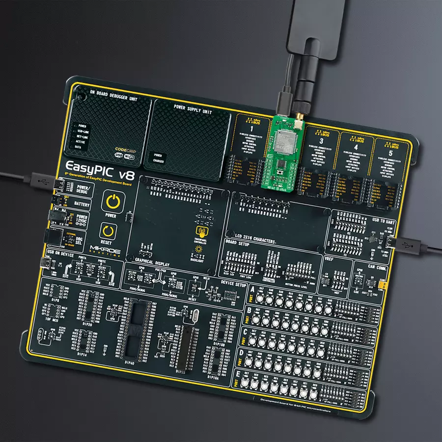 EasyPIC v8 Access DIPMB 1 - upright/background hardware assembly