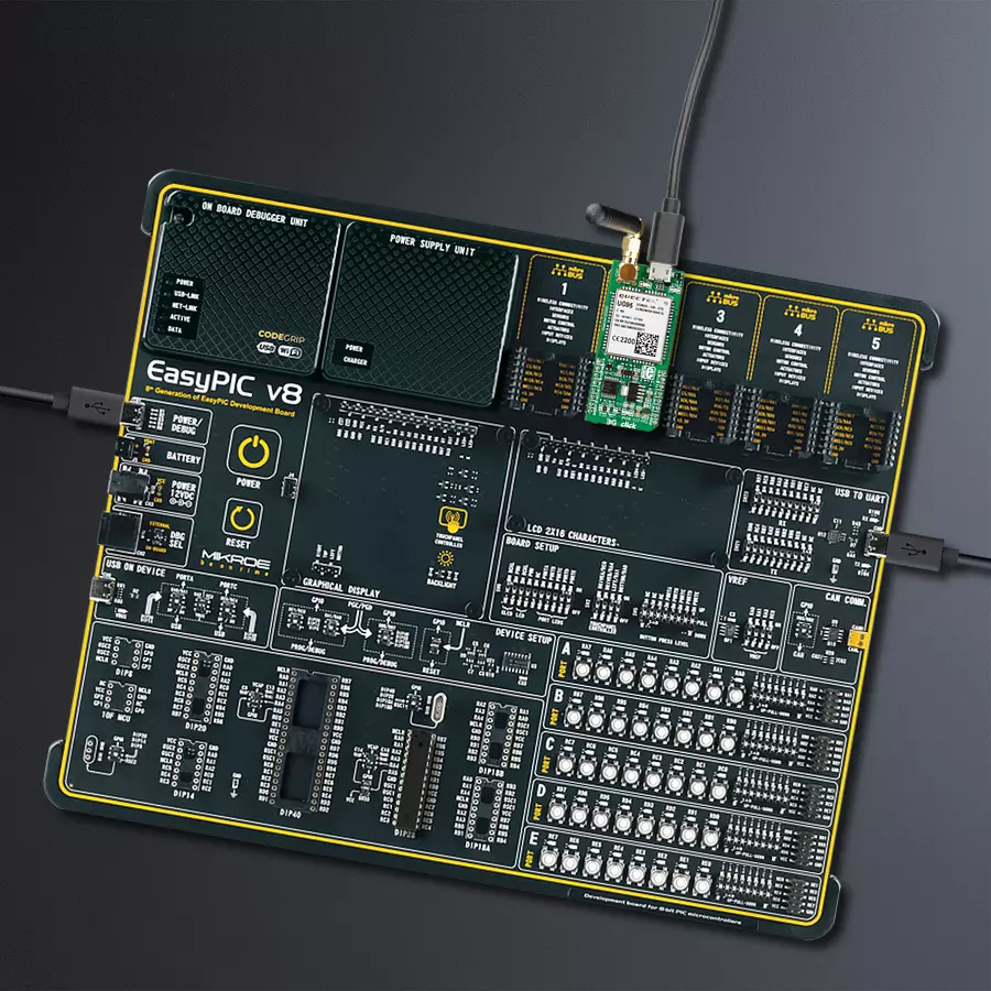 EasyPIC v8 Access DIPMB 1 - upright/background hardware assembly