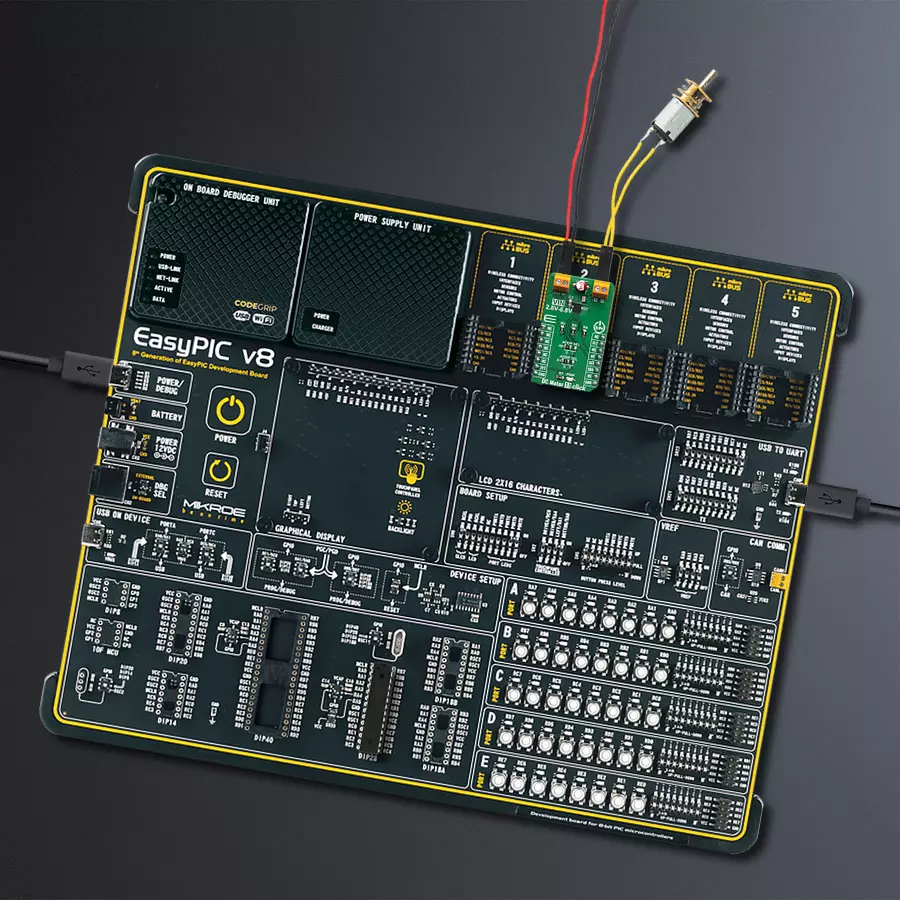 EasyPIC v8 Access DIPMB 1 - upright/background hardware assembly
