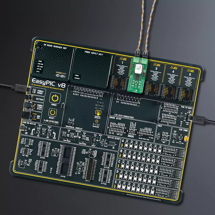 EasyPIC v8 Access DIPMB 1 - upright/background hardware assembly