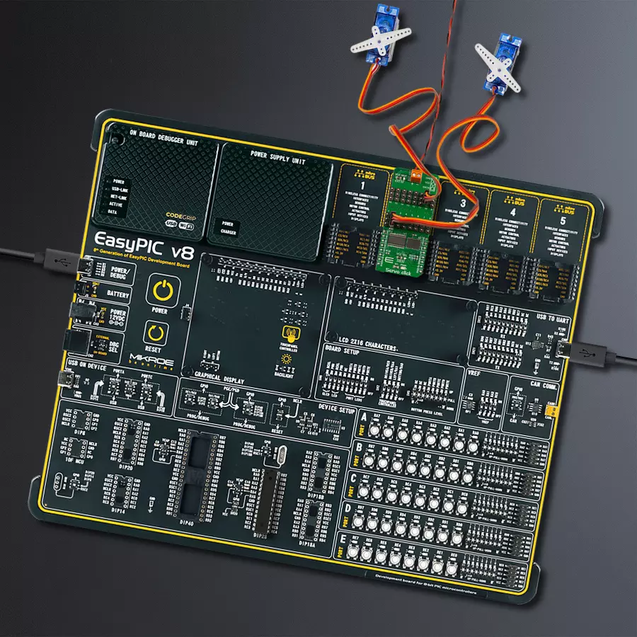 EasyPIC v8 Access DIPMB 1 - upright/background hardware assembly