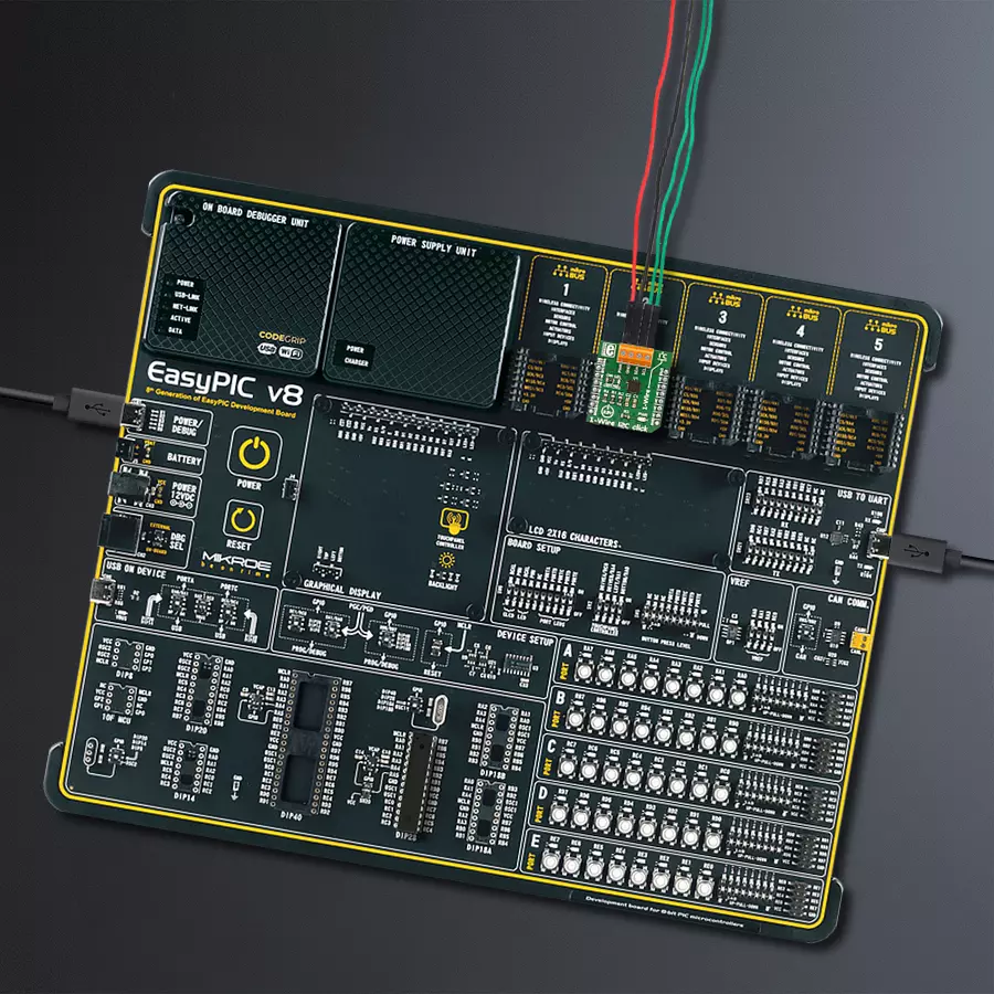 EasyPIC v8 Access DIPMB 1 - upright/background hardware assembly