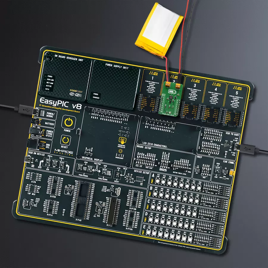 EasyPIC v8 Access DIPMB 1 - upright/background hardware assembly