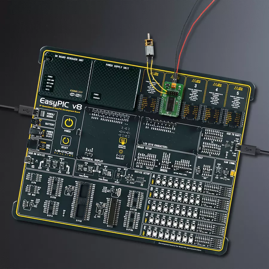 EasyPIC v8 Access DIPMB 1 - upright/background hardware assembly