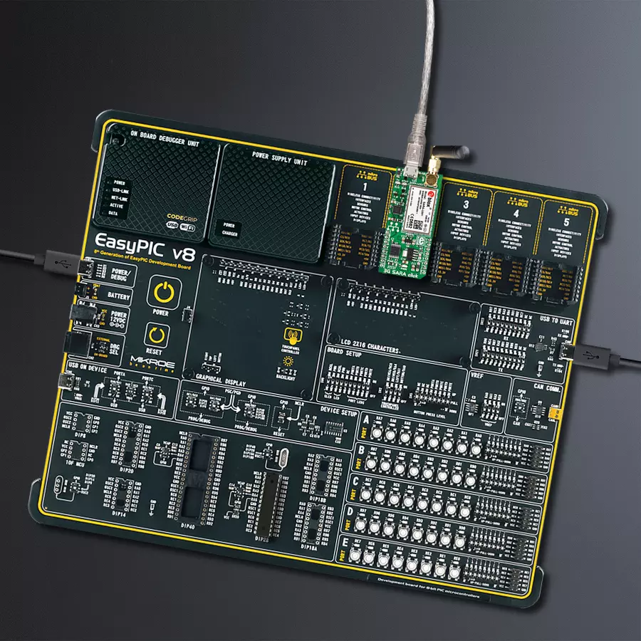 EasyPIC v8 Access DIPMB 1 - upright/background hardware assembly