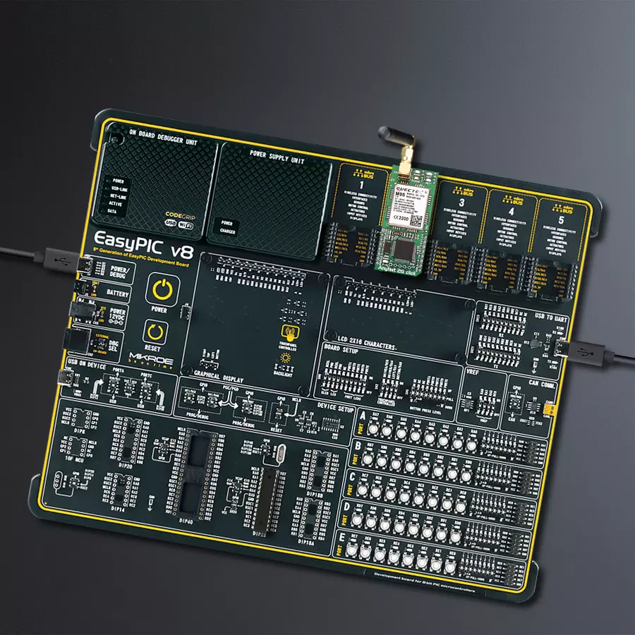 EasyPIC v8 Access DIPMB 1 - upright/background hardware assembly