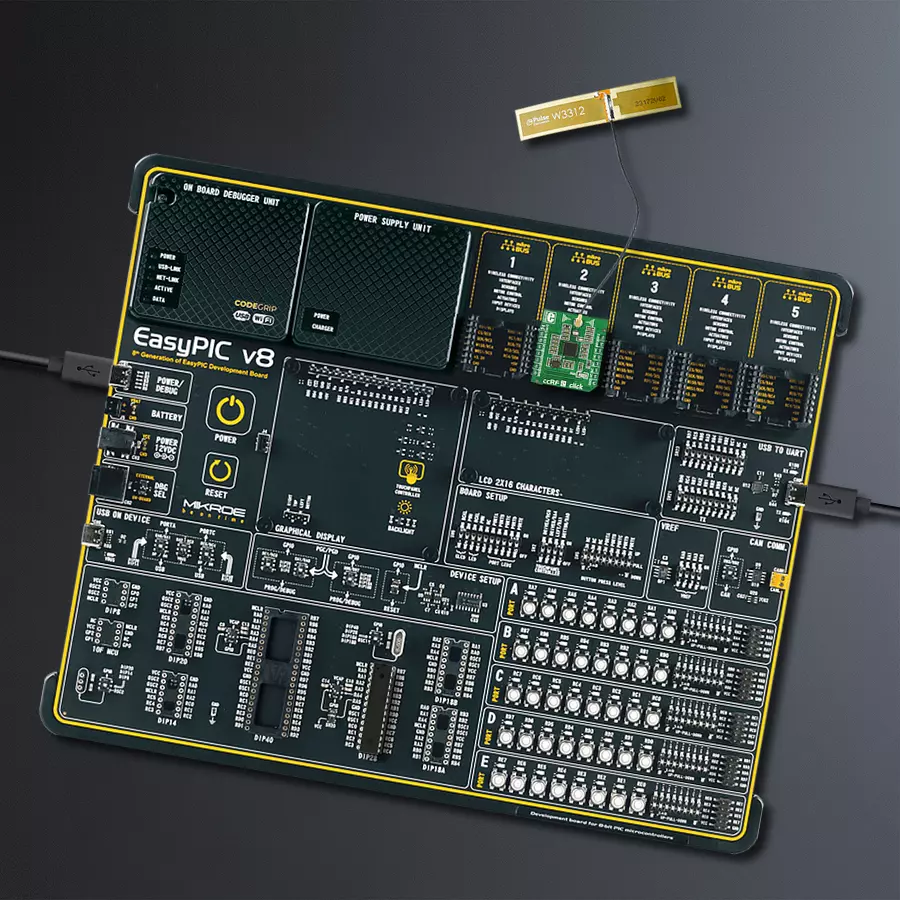 EasyPIC v8 Access DIPMB 1 - upright/background hardware assembly