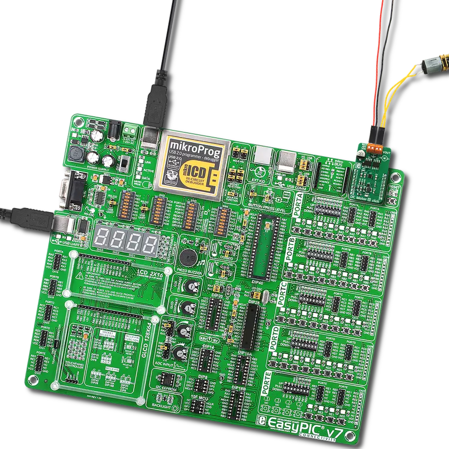 DC Motor 8 Click with EasyPIC v7