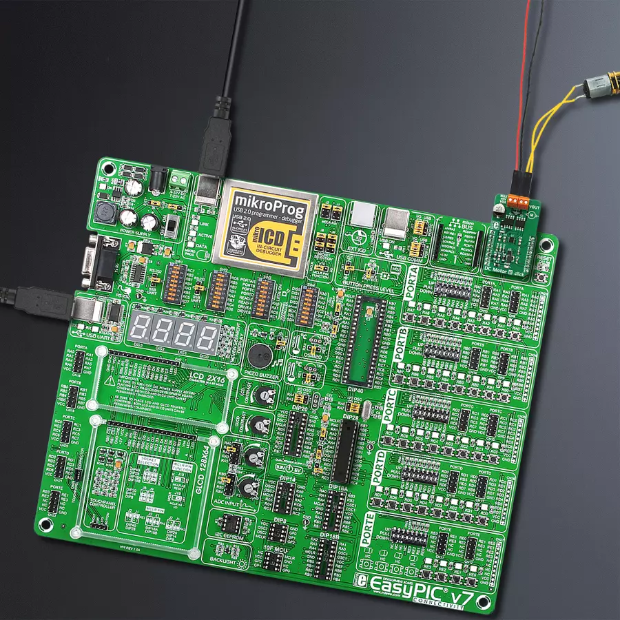 EasyPIC v7 Access MB 1 - upright/background hardware assembly