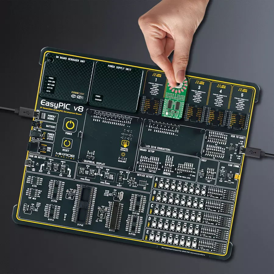 EasyPIC v8 Access DIPMB 1 - upright/background hardware assembly