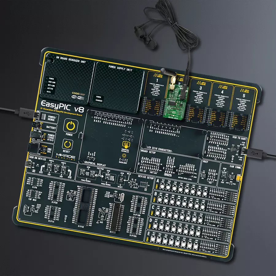 EasyPIC v8 Access DIPMB 1 - upright/background hardware assembly
