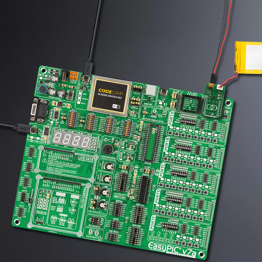 EasyPIC v7a Access MB 1 - upright/background hardware assembly