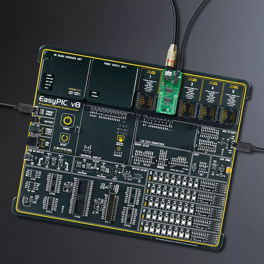 EasyPIC v8 Access DIPMB 1 - upright/background hardware assembly