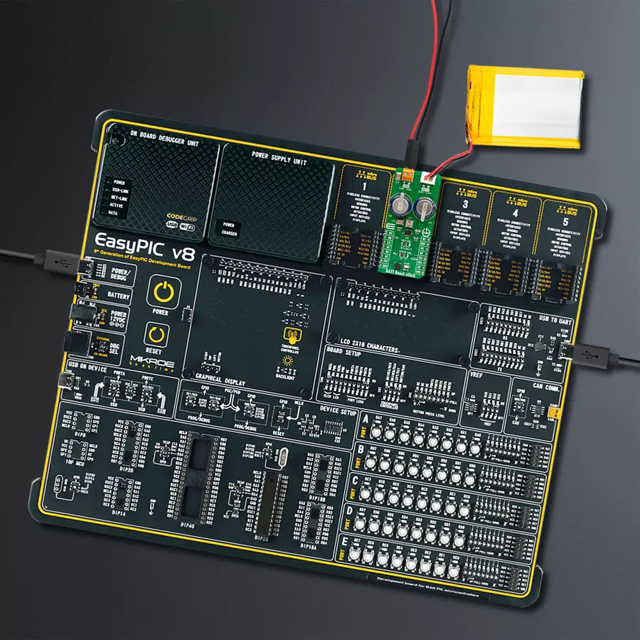 EasyPIC v8 Access DIPMB 1 - upright/background hardware assembly