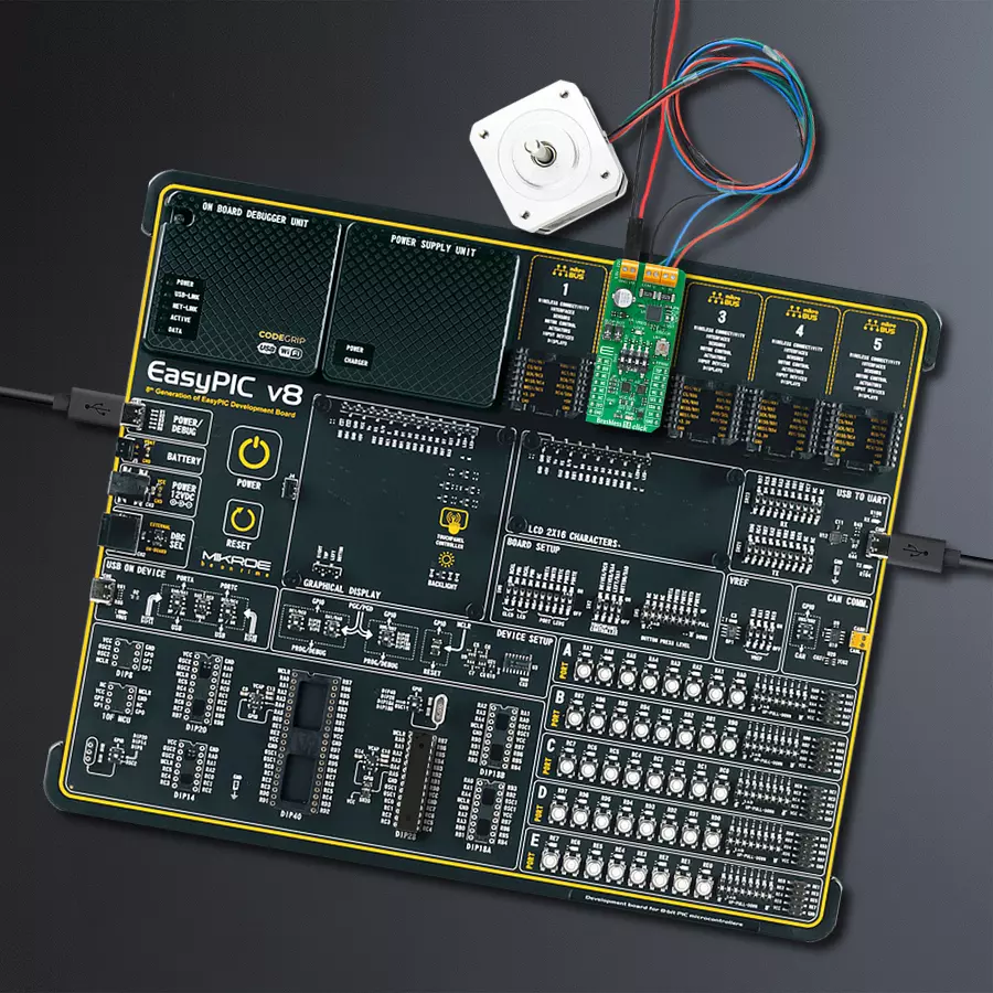 EasyPIC v8 Access DIPMB 1 - upright/background hardware assembly
