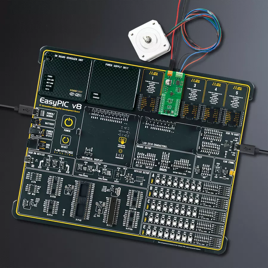 EasyPIC v8 Access DIPMB 1 - upright/background hardware assembly