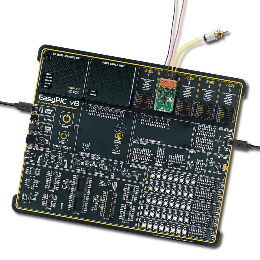 DC MOTOR 5 Click with EasyPIC v8