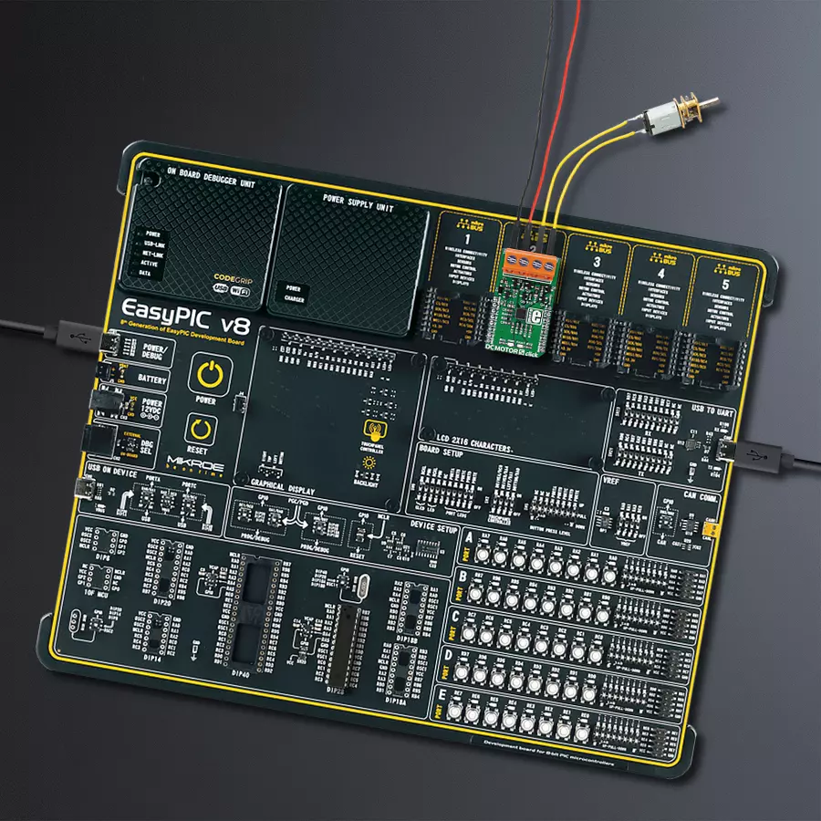 EasyPIC v8 Access DIPMB 1 - upright/background hardware assembly