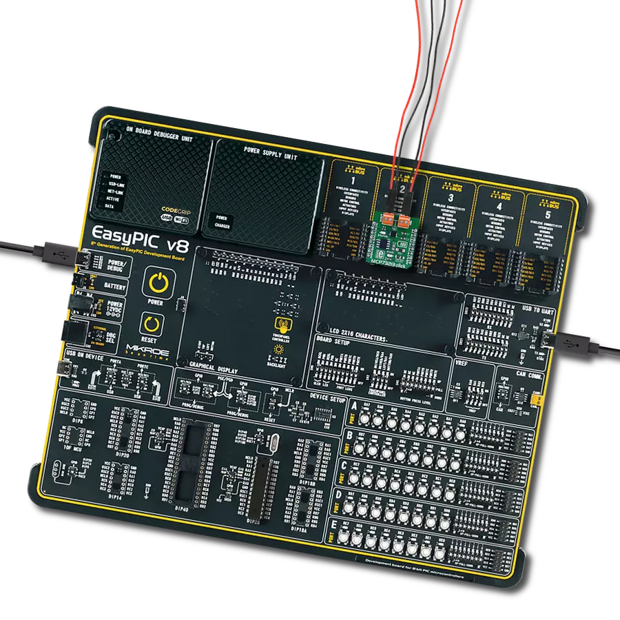 MCP73213 click with EasyPIC v8