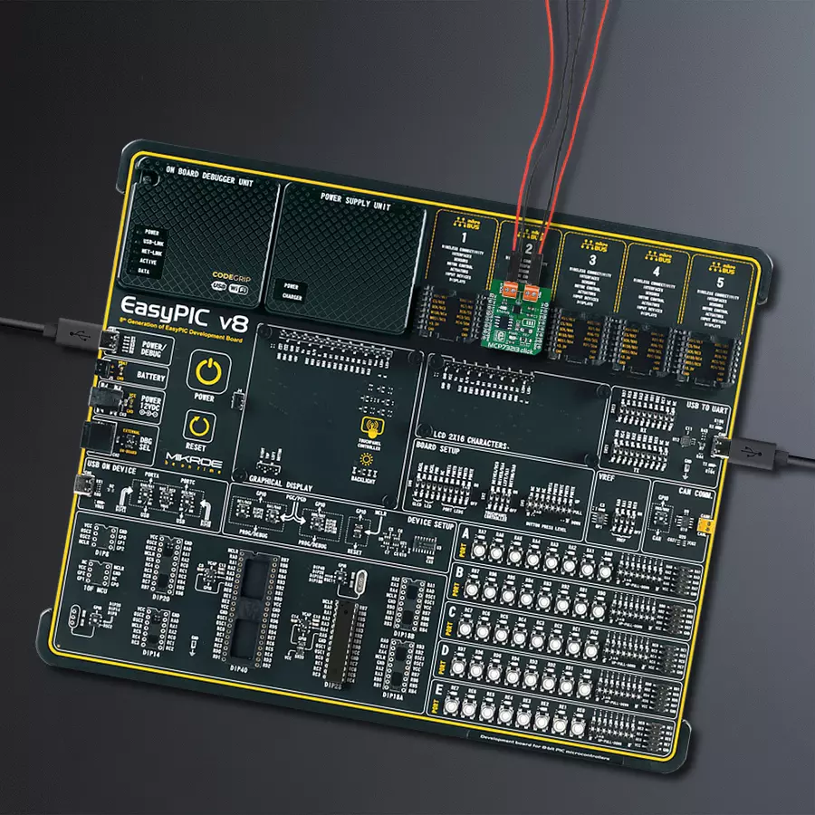 EasyPIC v8 Access DIPMB 1 - upright/background hardware assembly