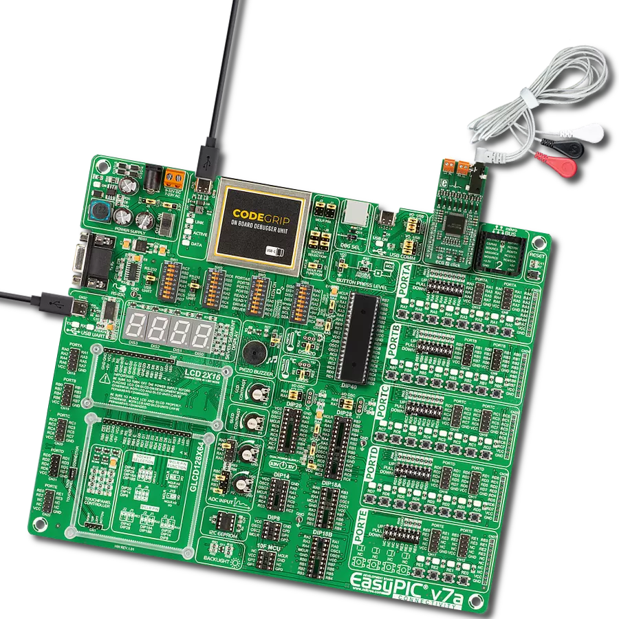 ECG 2 Click with EasyPIC v7a