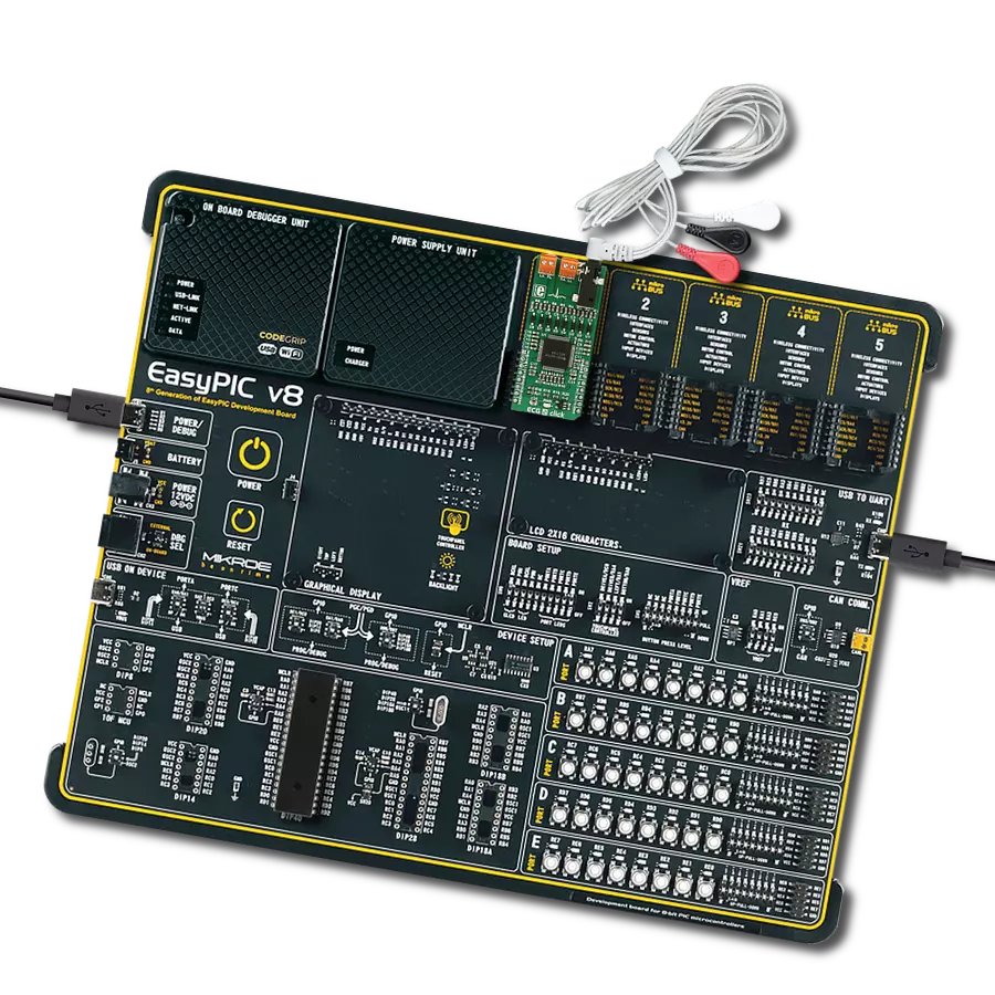 ECG 2 Click with EasyPIC v8