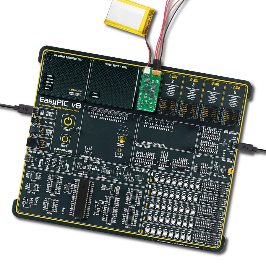 BATT-MAN Click with EasyPIC v8