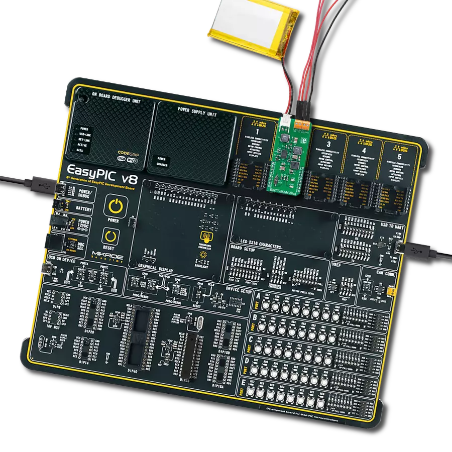 BATT-MAN Click with EasyPIC v8