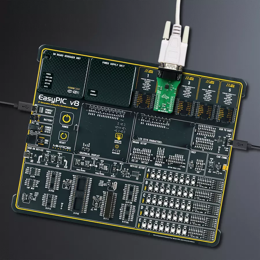 EasyPIC v8 Access DIPMB 1 - upright/background hardware assembly