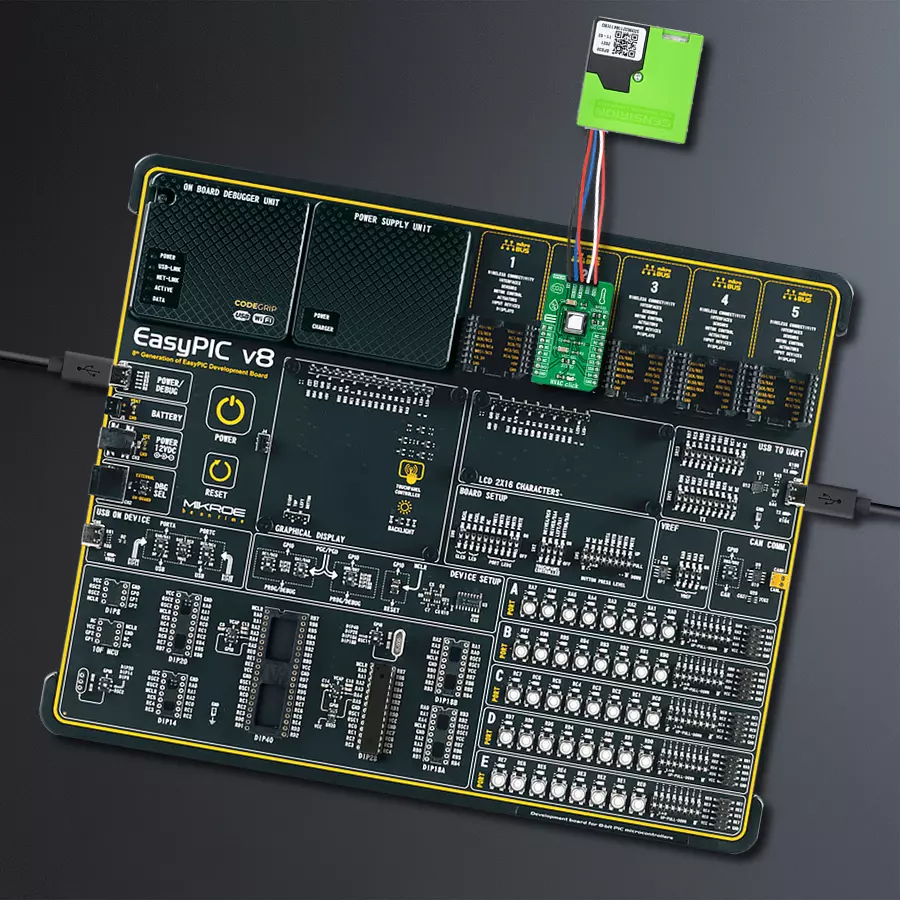 EasyPIC v8 Access DIPMB 1 - upright/background hardware assembly