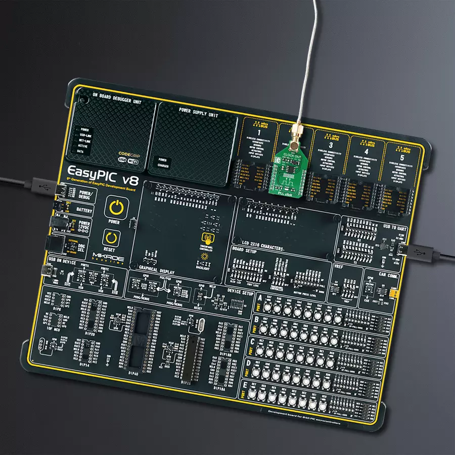 EasyPIC v8 Access DIPMB 1 - upright/background hardware assembly