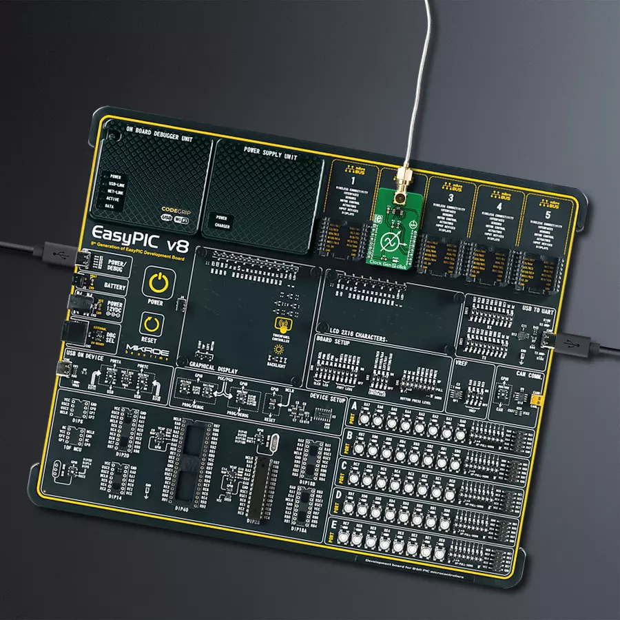 EasyPIC v8 Access DIPMB 1 - upright/background hardware assembly