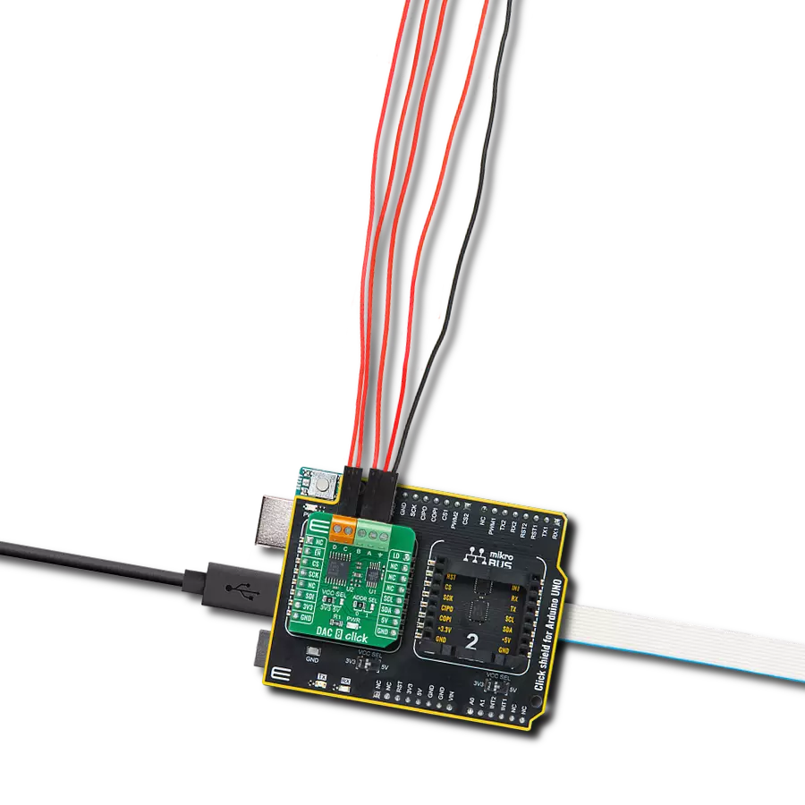 DAC 8 Click with Arduino UNO Rev3