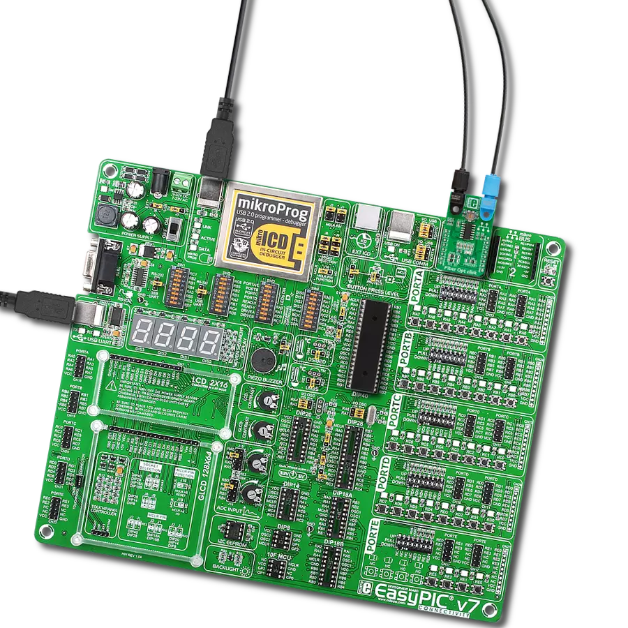 Fiber Opt click with EasyPIC v7