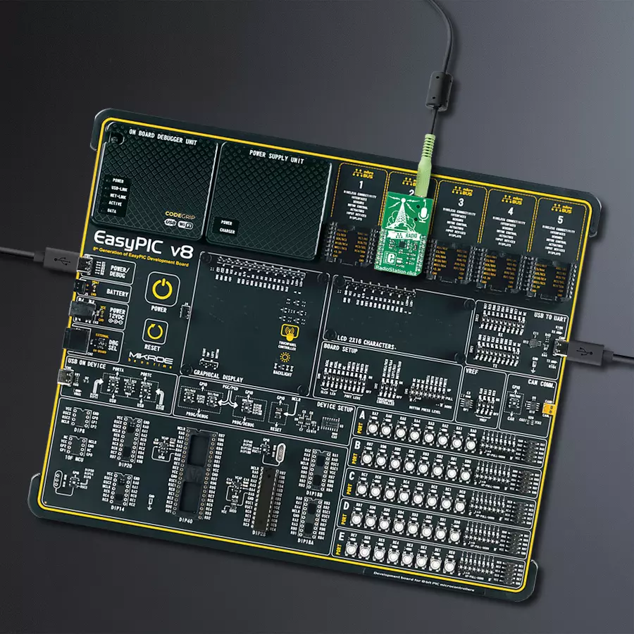 EasyPIC v8 Access DIPMB 1 - upright/background hardware assembly