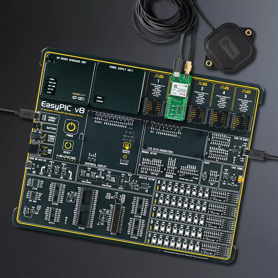 EasyPIC v8 Access DIPMB 1 - upright/background hardware assembly