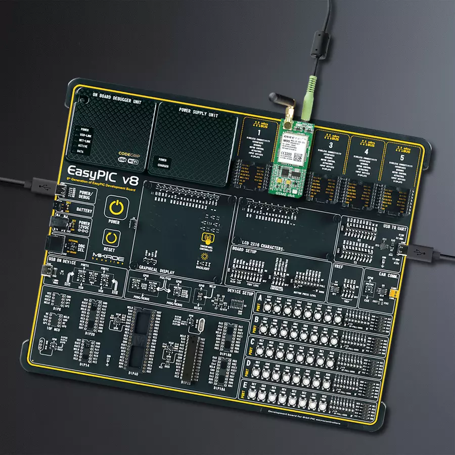 EasyPIC v8 Access DIPMB 1 - upright/background hardware assembly