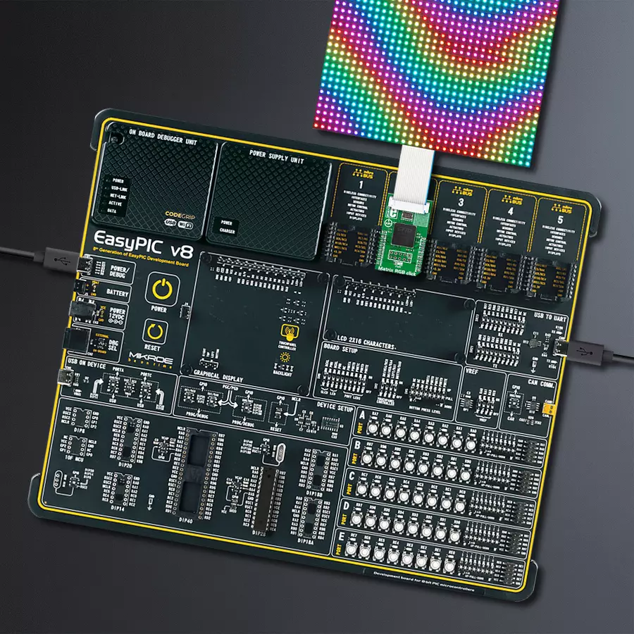 EasyPIC v8 Access DIPMB 1 - upright/background hardware assembly