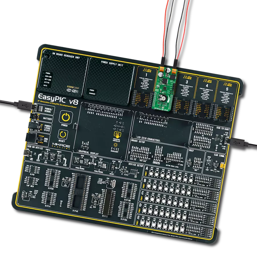 LED Driver 13 Click with EasyPIC v8