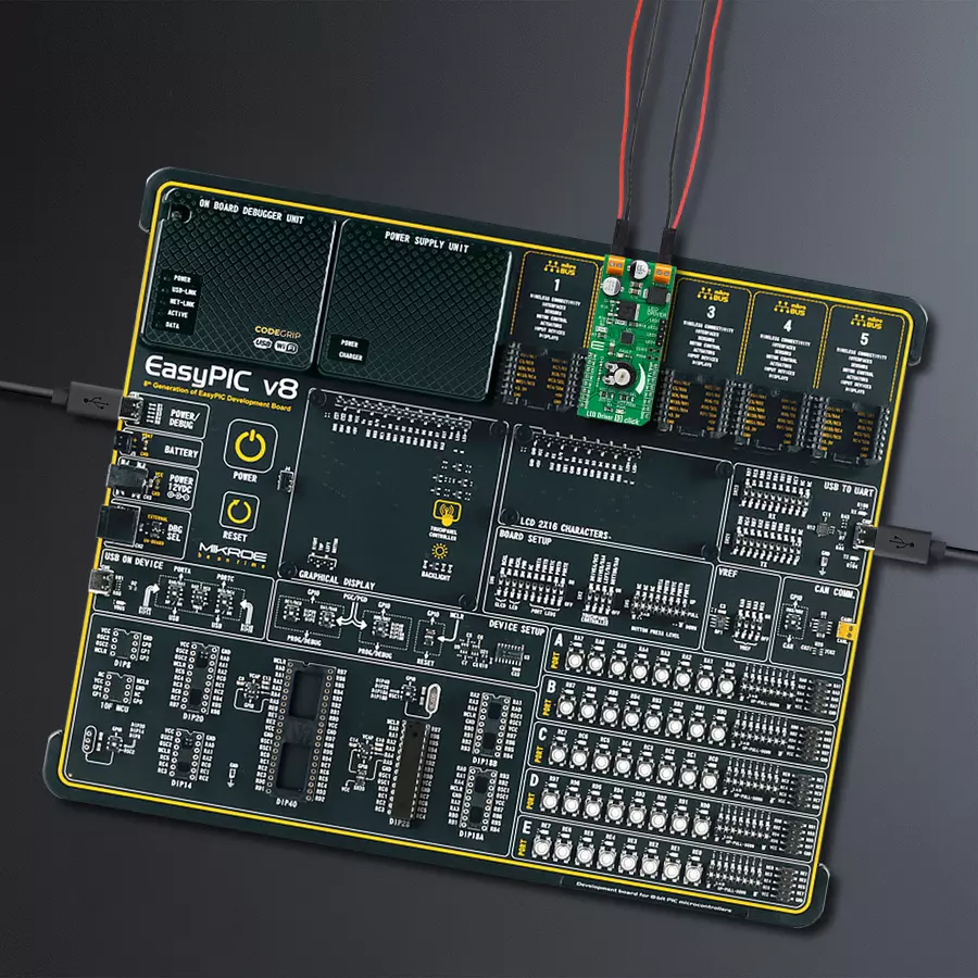 EasyPIC v8 Access DIPMB 1 - upright/background hardware assembly