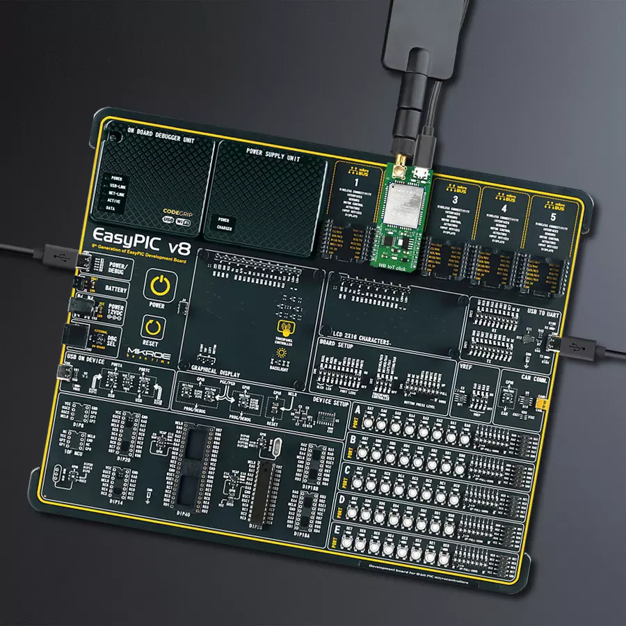 EasyPIC v8 Access DIPMB 1 - upright/background hardware assembly