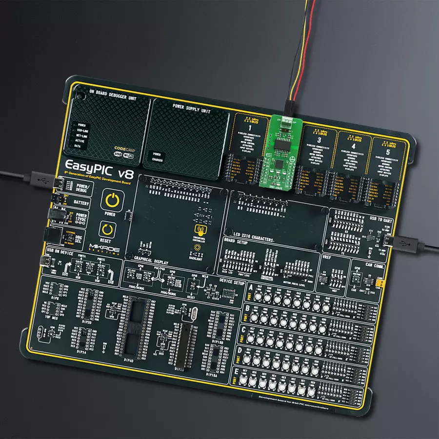 EasyPIC v8 Access DIPMB 1 - upright/background hardware assembly