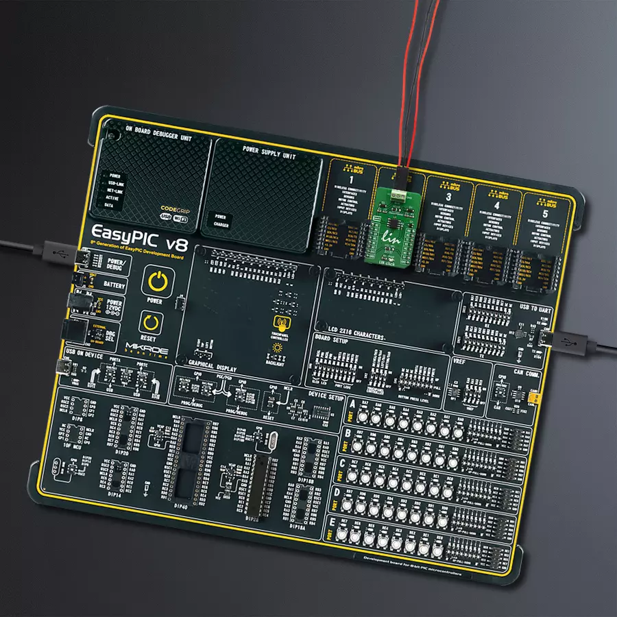 EasyPIC v8 Access DIPMB 1 - upright/background hardware assembly