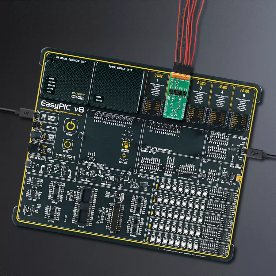 EasyPIC v8 Access DIPMB 1 - upright/background hardware assembly