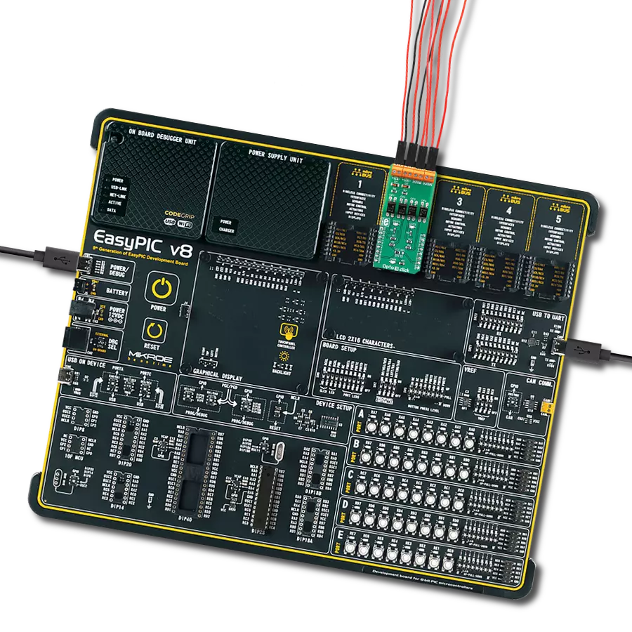Opto 3 Click with EasyPIC v8