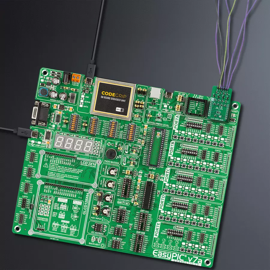 EasyPIC v7a Access MB 1 - upright/background hardware assembly
