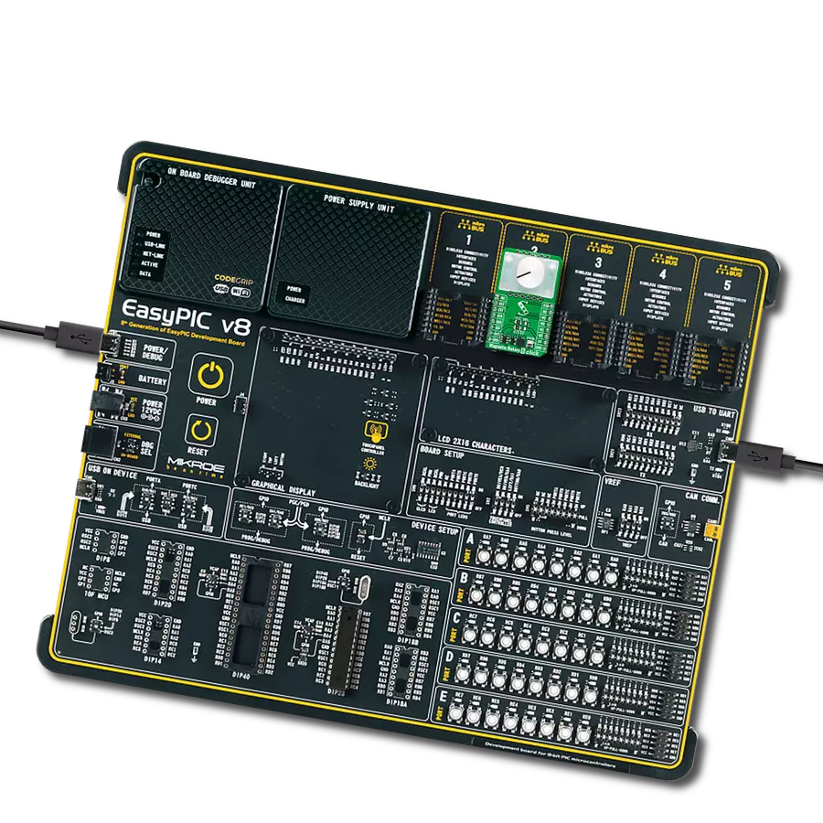 Magnetic Rotary 6 Click with EasyPIC v8