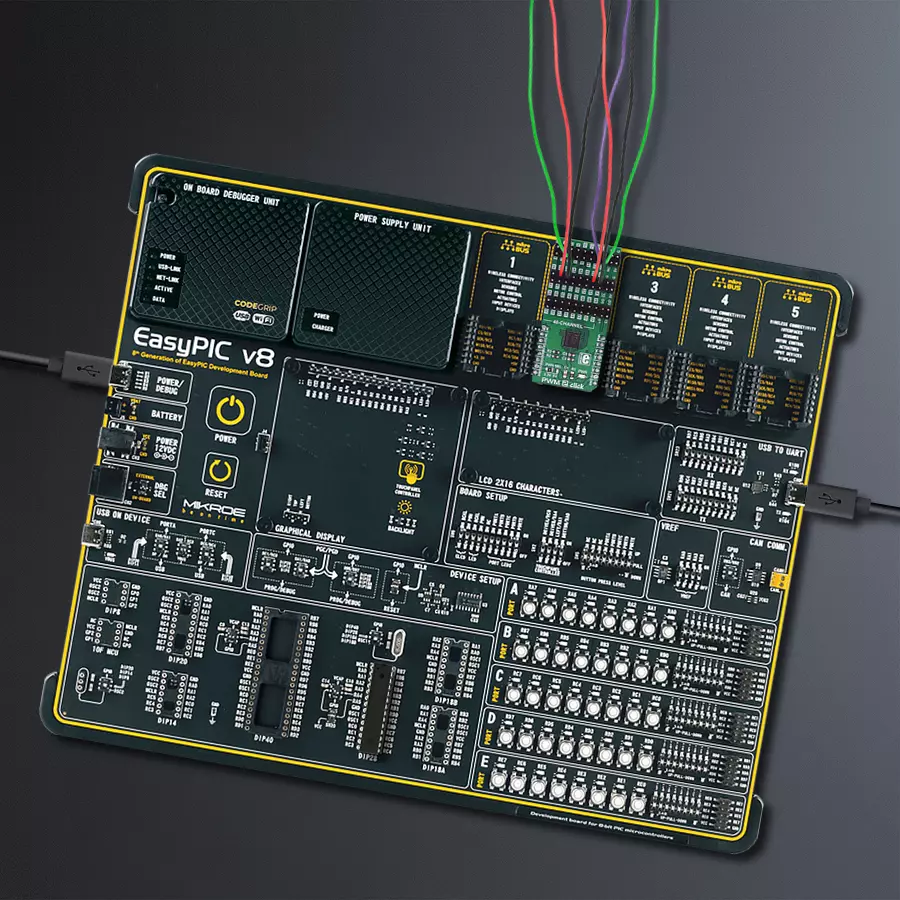 EasyPIC v8 Access DIPMB 1 - upright/background hardware assembly