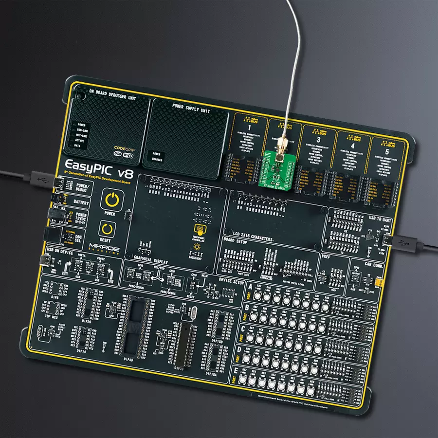 EasyPIC v8 Access DIPMB 1 - upright/background hardware assembly
