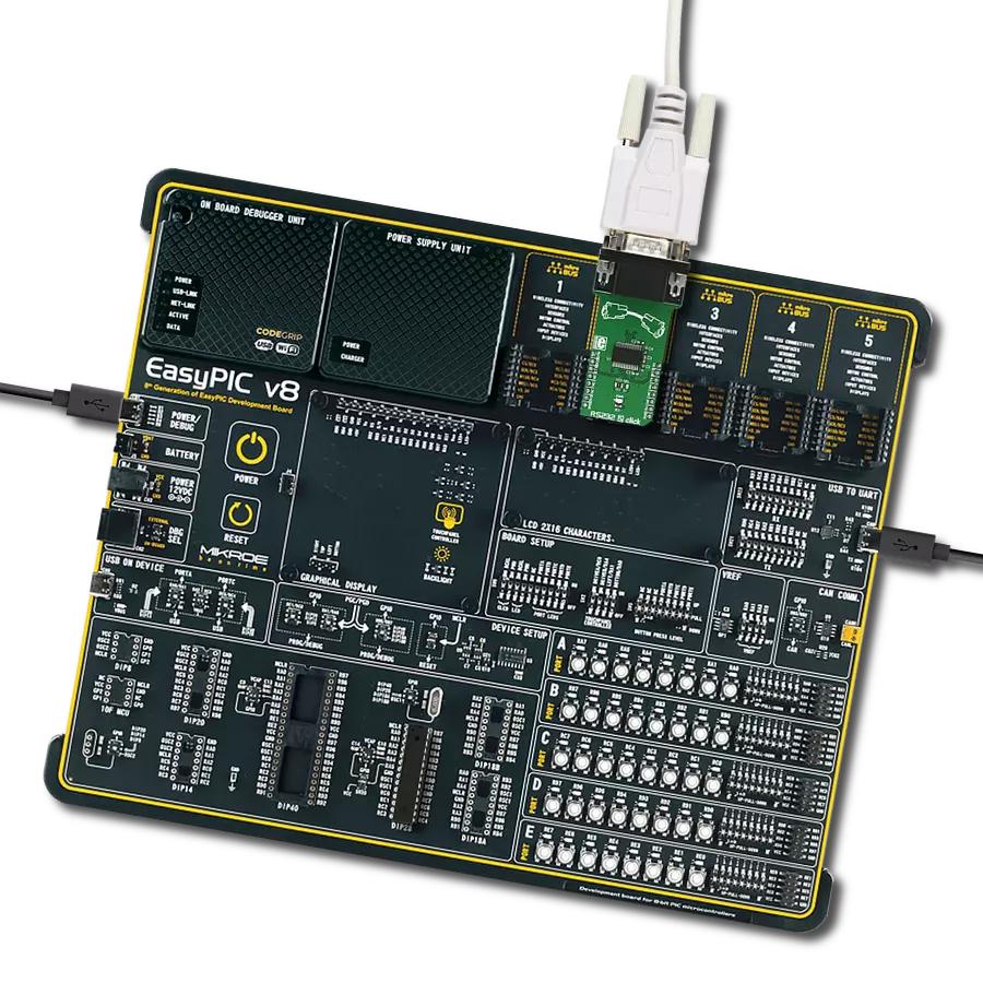 RS232 2 Click with EasyPIC v8